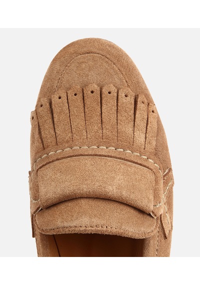 Hotiç Kadın Süet Deri Vizon Püskül Detaylı Klasik Loafer