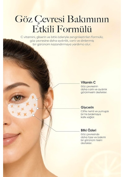 Skin Solu Glow C Vitamini Ve Bitkisel Özlü Kağıt Göz Altı Maskesi Aydınlatıcı Ve Nemlendirici Göz Altı Bakım Bandı 1 Çift