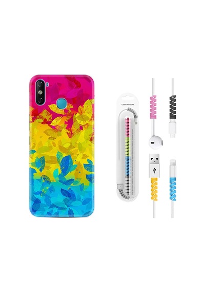 Infinix Smart 4 Kılıf Kablo Koruyuculu Yapraklar 1634