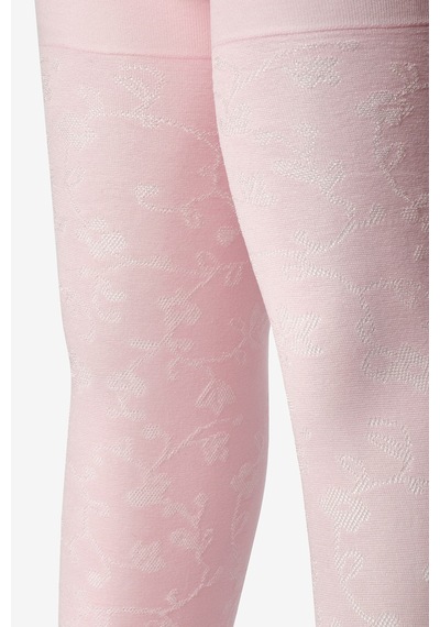 Le Mabelle Pembe Çiçek Desenli Kız Çocuk Külotlu Çorap Pembe