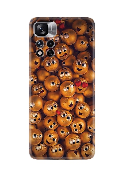 Xiaomi Redmi Note 11 Pro Plus 5g Kılıf Resimli Desenli Silikon Platinium Series Gold Emoji 1877
