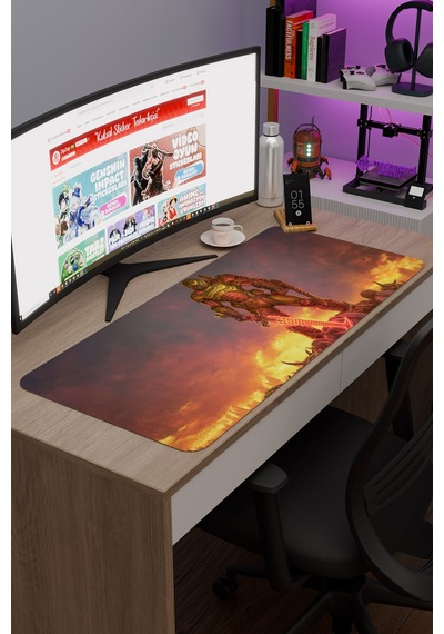 Doom Kaymaz Dikişli Kauçuk Oyuncu Mousepad V4 - 90x40 Xxl Gaming Mouse Pad Fare Altlığı