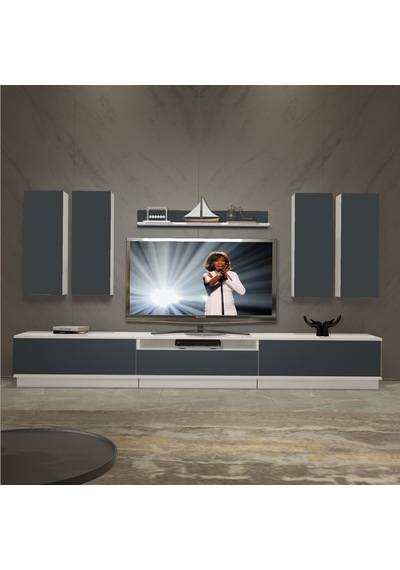 Decoraktiv Trendstyle 8ds Mdf Tv Ünitesi Tv Sehpası Beyaz - Antrasit