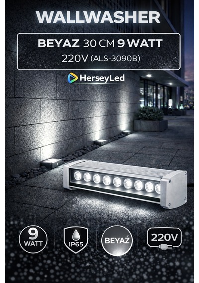 Alles Wallwasher Beyaz 30 Cm 9 Watt 220v Beyaz