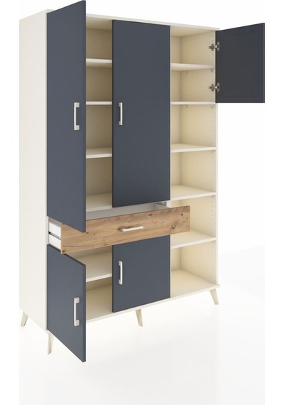 Hyperion Dolap 10 Raflı Tek Çekmeceli 5 Kapaklı 132x44x195 Aytaşı-antrasit/çam Antrasıt/atlas Çam Hyperion Dolap 10 Raflı Tek Çekmeceli 5 Kapaklı 132x44x195 Aytaşı-antrasit/çam Antrasıt/atlas Çam