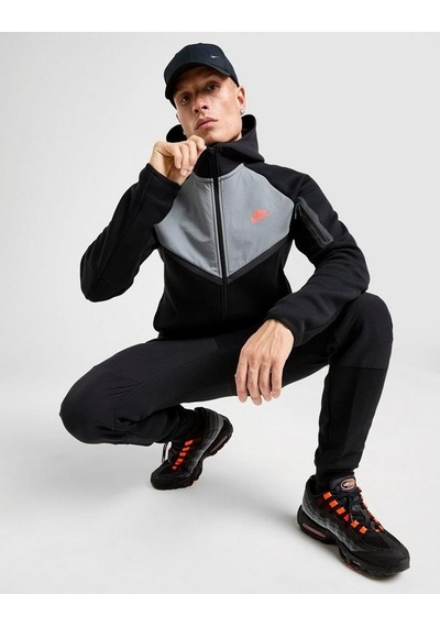 Nike Tech Fleece Mix Wr Hoodie Erkek Ceket-sportxstore Siyah
