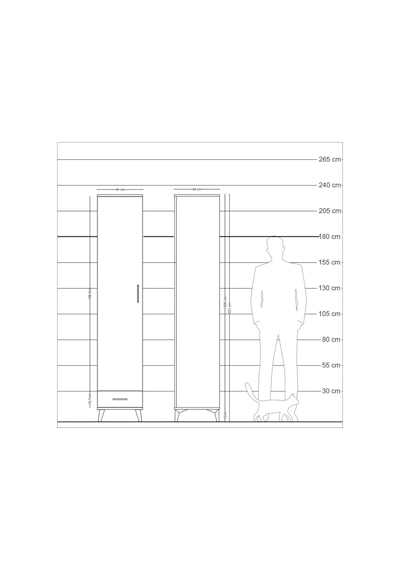 Hyperion Dolap 5 Raflı Tek Çekmeceli Tek Kapaklı 44x44x221 Aytaşı-aytaşı Aytası