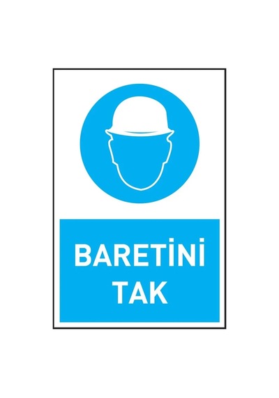 Pvc 0,50 Mm Baretini Tak İkaz Levhası - 3 Adet
