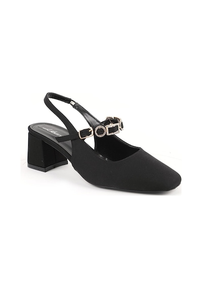 Libero L085.k2675 Taşlı Toka Detaylı Süet Nubuk Slingback Kalın Topuklu Kadın Ayakkabı Siyah Libero L085.k2675 Taşlı Toka Detaylı Süet Nubuk Slingback Kalın Topuklu Kadın Ayakkabı Siyah