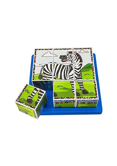 Safari Hayvanları 3d Puzzle - 9 Küp 6 Yapboz