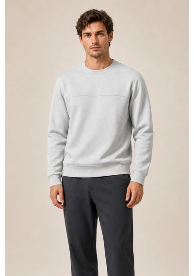 Redline Steni Yeni Sezon Erkek Regular Fit Kışlık Bisiklet Yaka Sweatshirt Gri