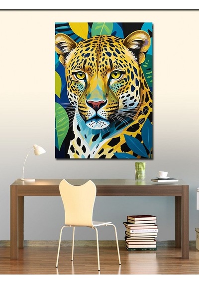 Kanvas Tablo Yırtıcı Leopar Portresi 50cmx70cm