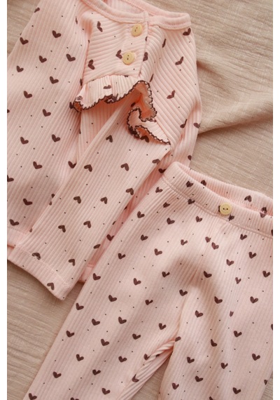Oh La La Koala Kalp Baskılı Fancy Girls Alt Üst Takım Pembe