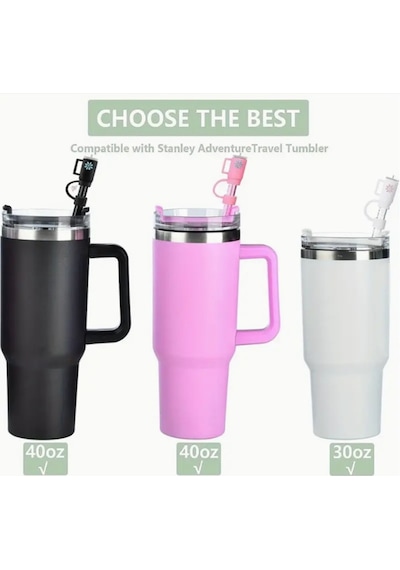 1 Adet Stanl. 40 Oz Tumb. Termos Için Parıltılı Pipet Ve Pipet Kapağı Tıpası, 30,5cm Boy/10mm Çap Yeşil