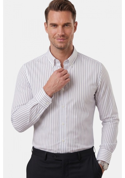 Rizzup Beyaz Slim Fit Çizgili Kolay Ütülenebilir Erkek Gömlek Modern Şık Yeni Sezon Gömlek 2602001 Rizzup Beyaz Slim Fit Çizgili Kolay Ütülenebilir Erkek Gömlek Modern Şık Yeni Sezon Gömlek 2602001
