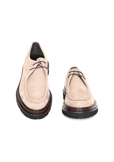 Tuna Hakiki Nubuk Deri Modern Bej Loafer Erkek Ayakkabı Eva Taban - 3094 Bej