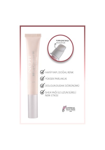 Note Cosmetique Bb Lip Corrector Renk Eşitleyici Ve Nemlendirici Dudak Parlatıcısı - 00 - Şeffaf