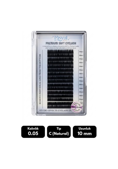 Misyul 0.05c Natural Kıvrım 10 Mm Soft Eyelash Doğal İpek Kirpik 16'lı