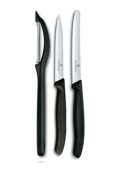 Victorinox Yan Soyacak-10 CM Düz-11 CM 3 Lü Set Siyah