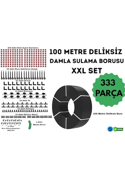 Lovemygarden 100 Metre Deliksiz Damla Sulama Borusu Ve Xxl Sulama Seti - Ø16 Mm