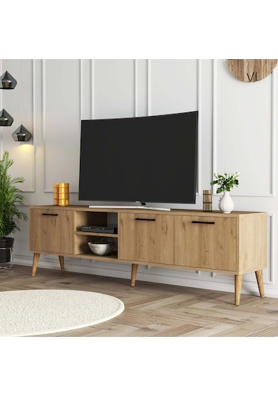 1587 EXXEN 180 CM AHŞAP AYAKLI TV ÜNİTESİ