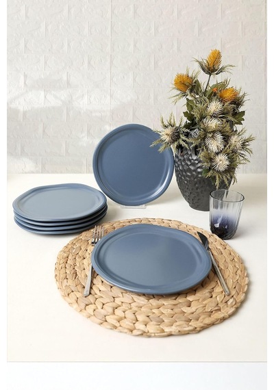 Mat Mavi Bloom Pasta Tabağı 24 Cm 6 Adet 399 Çok Renkli