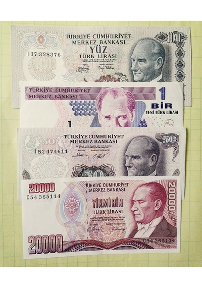 Cumhuriyet İlk Dönemi 6.7.8. Emisyon Koleksiyon Kâğıt Para. Eski Para . Set8