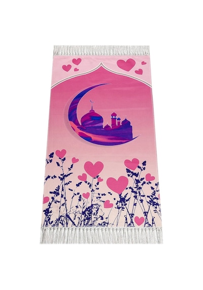 Dijital Baskılı Çocuk Seccadesi - Pembe Camili - 44 X 78 cm