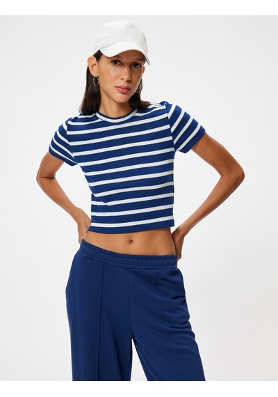 Koton Basic Tişört Kısa Kollu Bisiklet Yaka Slim Fit Lacivert Çizgili 5wal10227ık Lacivert Koton Basic Tişört Kısa Kollu Bisiklet Yaka Slim Fit Lacivert Çizgili 5wal10227ık Lacivert