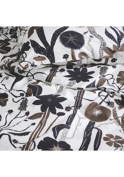 Ikea Lundskaftıng Tek Kişilik Nevresim Takımı 150 X 200 Cm Beyaz - Siyah - Kahverengi Çok Renkli