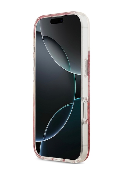 Apple Uyumlu iPhone 17  Kılıf Guess Lisanslı M-safe Özellikli Transparan Resin Bottom Kapak Pembe Pembe