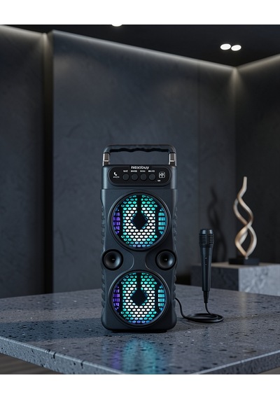Bluetoothlu Taşınabilir Hoparlör Led Işıklı Mikrofonlu Uczzz1688hoparlör-7