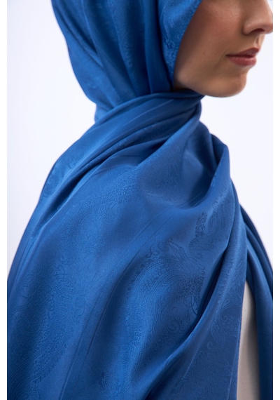 Mirsoy Scarf Zerafet Desen Şal Açık Mavi