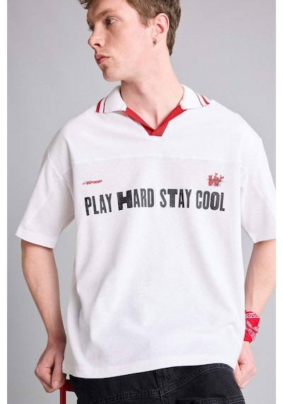 Defacto Loose Fıt Polo Yaka Slogan Baskılı Kısa Kollu Polo Tişört G4274ax26smwt34 Beyaz-wt34 Defacto Loose Fıt Polo Yaka Slogan Baskılı Kısa Kollu Polo Tişört G4274ax26smwt34 Beyaz-wt34