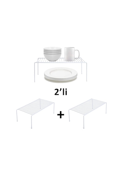 Tel Organizer Dolap Depolama Rafı 22x40cm Beyaz 2 Genel