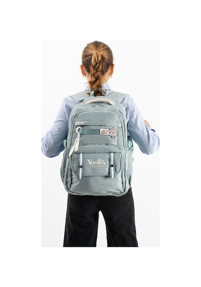 Ventis Unisex Okul Çantası Ortaokul Lise Sırt Çantası 43 30 Cm Su Geçirmez Kumaş Çok Cepli Vnt5-d Mavi