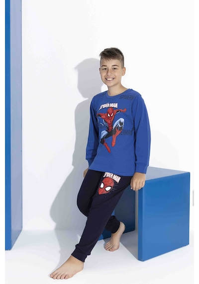 Tarık 5-9 Yaş Erkek Çocuk Spıderman Baskılı İnterlok Pijama Takımı 4132270 - Mavi Mavi