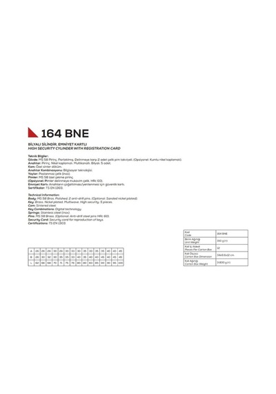 Kale 164bne Bilyalı Silindir Çelik Pimli 68 Mm 26+10+32 -nikel