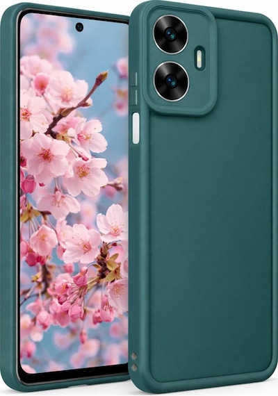 Realme C55 Uyumlu Kamera Çıkıntılı Mat Silikon Telefon Kılıfı Yeşil