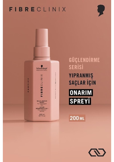Fibre Clinix Yıpranmış Saçlar İçin Çok Yönlü Onarım Spreyi 200ml İşlem Görmüş Saçlar