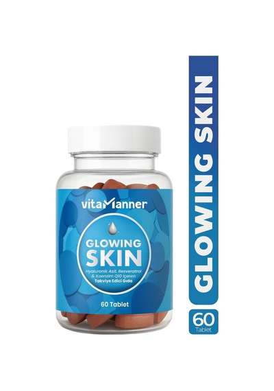Glowing Skin Hyaluronic Acid, Glutatyon, Resveratrol, Coenzim Q10 Takviye Edici 60 Tablet