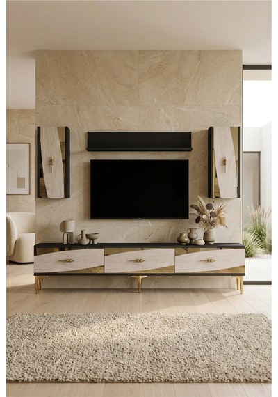 Tvr1813atg Elips Tv Ünitesi Takımı Antrasit-traverten-gold 180cm Antrasit - Traverten - Altın Tvr1813atg Elips Tv Ünitesi Takımı Antrasit-traverten-gold 180cm Antrasit - Traverten - Altın