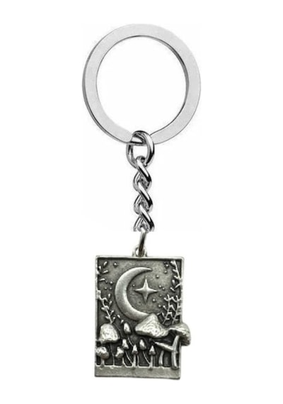 Gothic Vintage Ay, Yıldız Ve Mantar Figürlü Anahtarlık Zamak Metal Fantastik Unisex Aksesuar