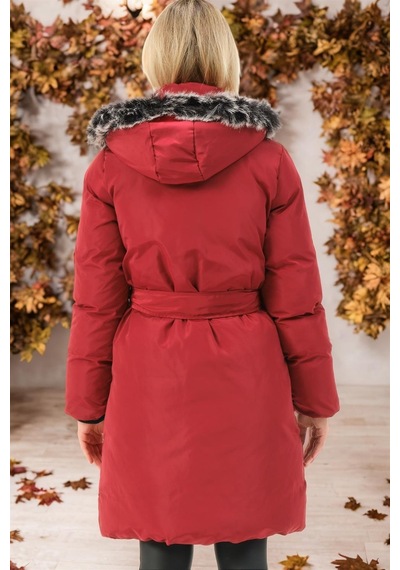 Z6774 Dewberry Bayan Kaban-düz Bordo-düz Bordo