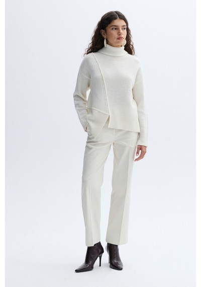 Mudo Kadın Kadın Ekru Cropped Fit Klasik Pantolon 1264430