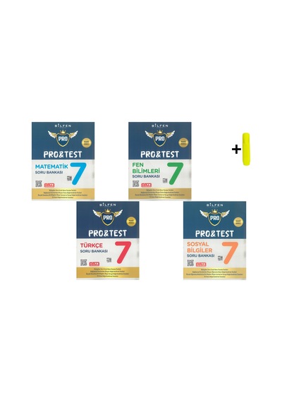 Bilfen Yayıncılık 7.sınıf Pro&test Matematik Fen Türkçe Sosyal Soru Bankası Maarif Model