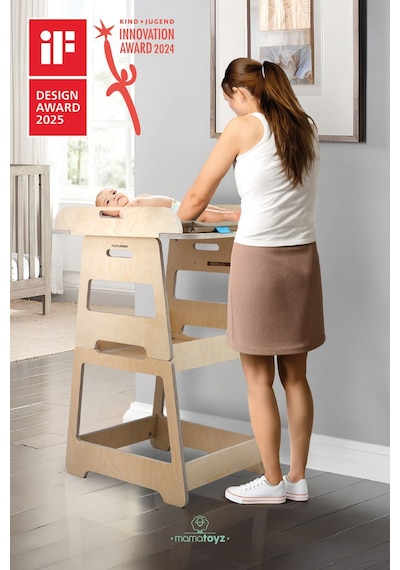 Bebek Alt Değiştirme Kulesi Baby Changing Tower Natural