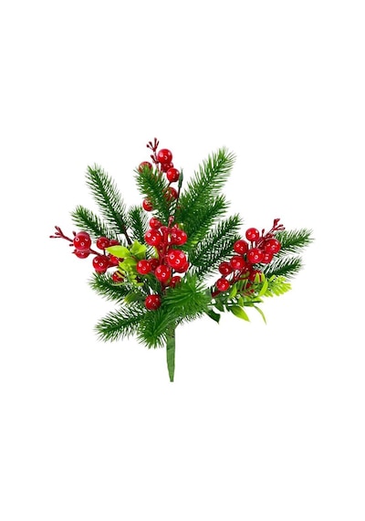 Yılbaşı Çiçeği Yapay Çiçek Çam Dallı Kokina 5 Dal  25 x 30 CM