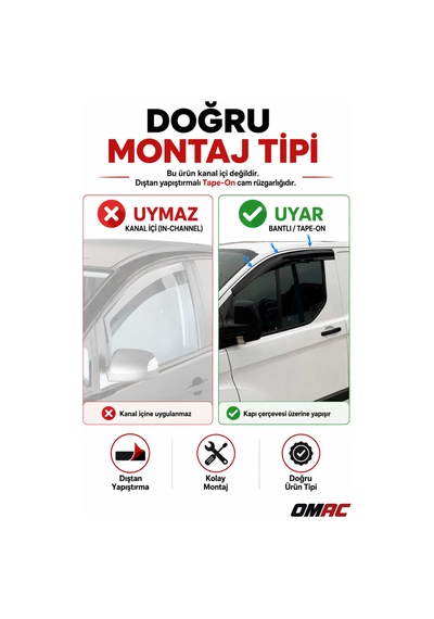 Ford Transit Mk6&mk7 2002-2013 Uyumlu Araca Özel Sport Style Akrilik Cam Rüzgarlığı Koyu 2 Parça
