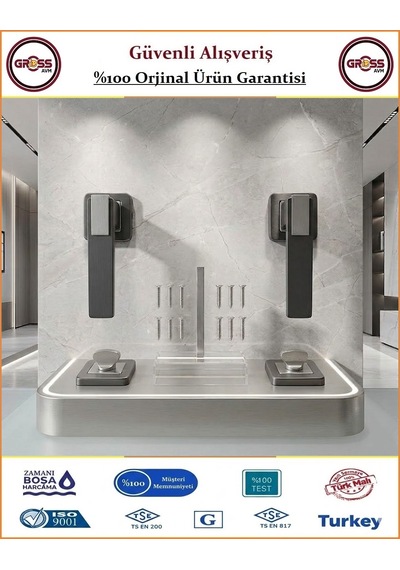 Sofuoğlu Asude Rozetli Kapı Kolu - Mat Siyah Saten - Wc Banyo